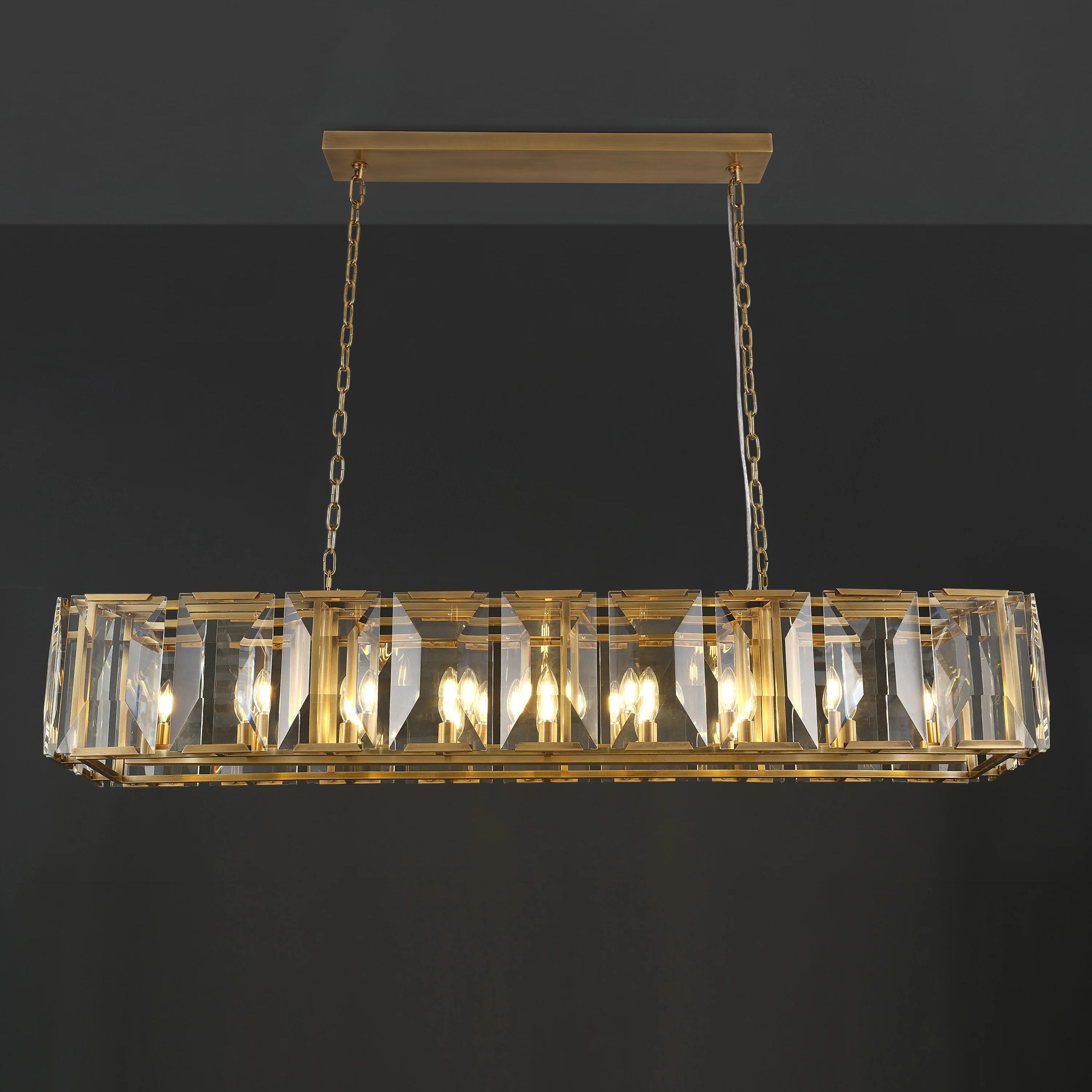 60 Inch Crystal Rectangular Chandelier - Harlow
