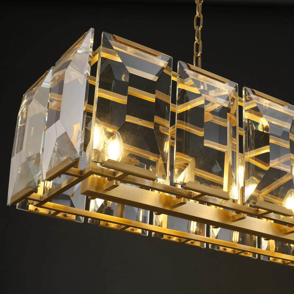 74 Inch Modern Crystal Rectangular Chandelier - Harlow