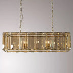 54 Inch Amber Crystal Rectangular Chandelier - Harlow