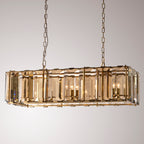 54 Inch Amber Crystal Rectangular Chandelier - Harlow