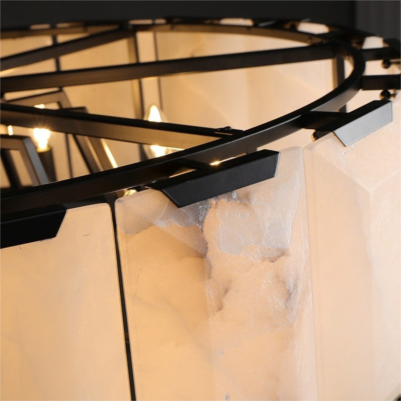 43 Inch Alabaster Round Chandelier - Harlow