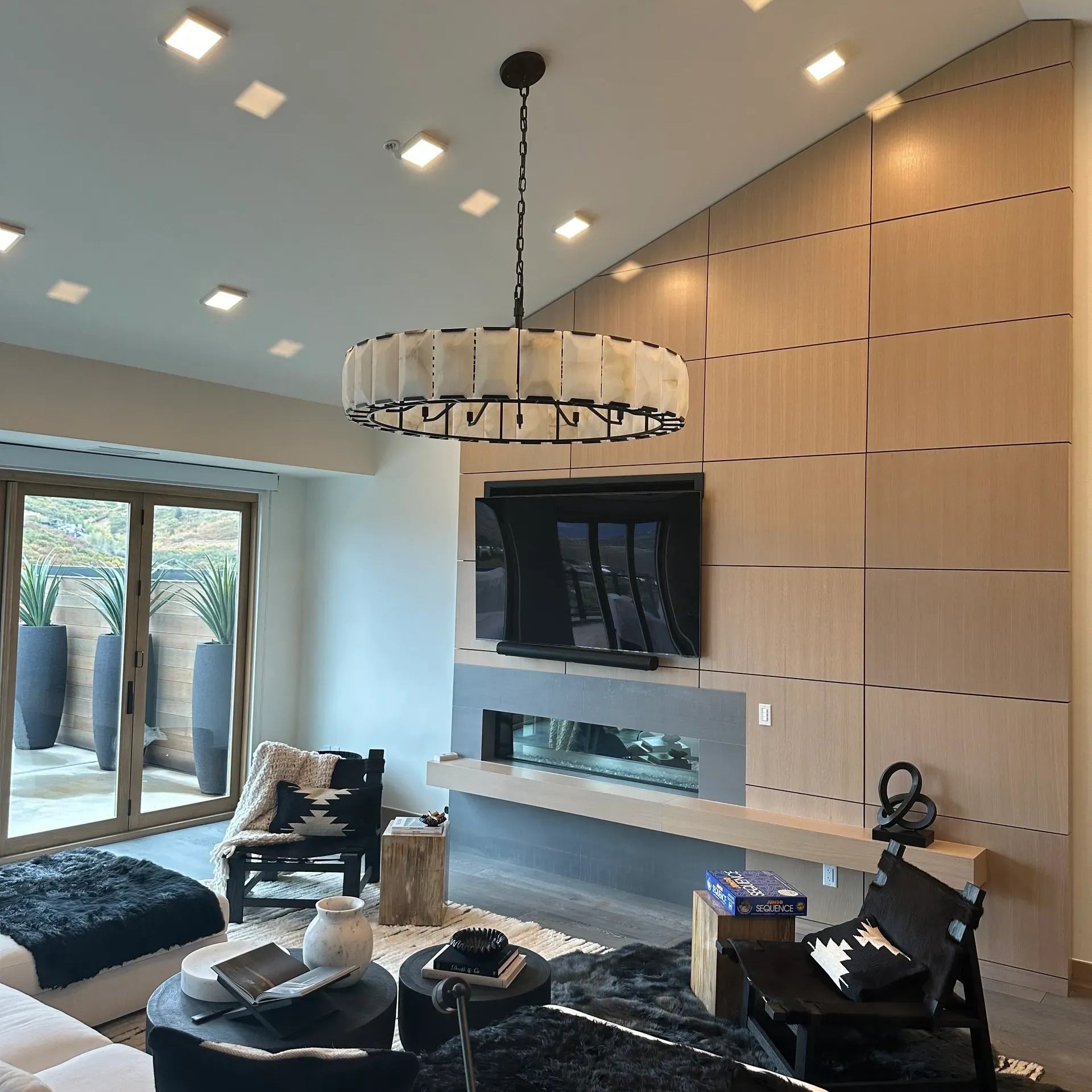 60 Inch Alabaster Round Chandelier - Harlow