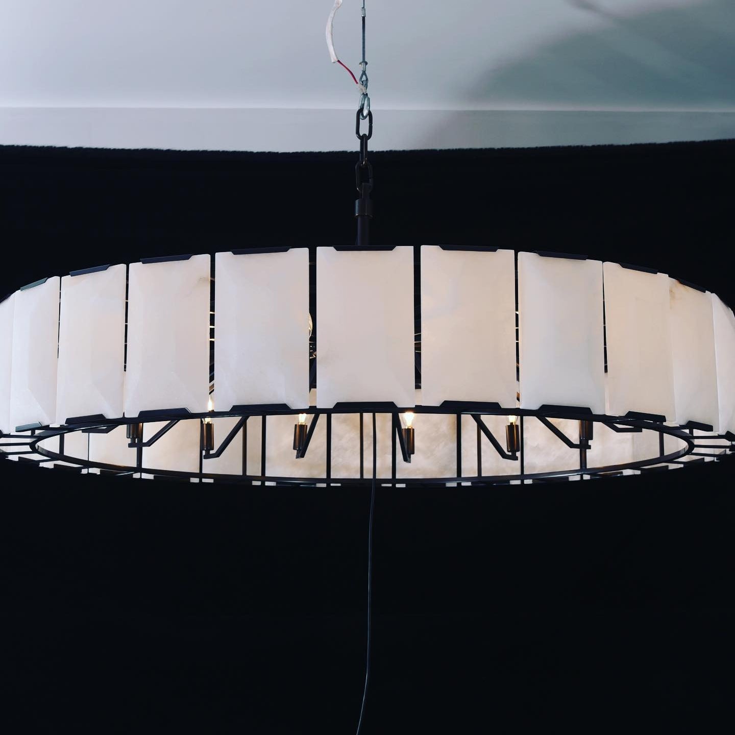 60 Inch Alabaster Round Chandelier - Harlow