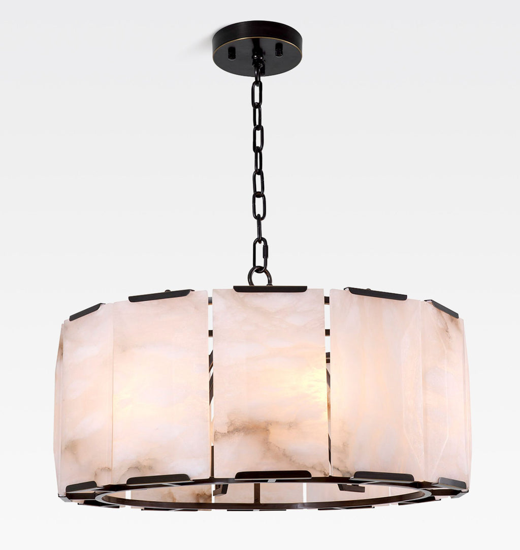 24 Inch Alabaster Round Chandelier - Harlow