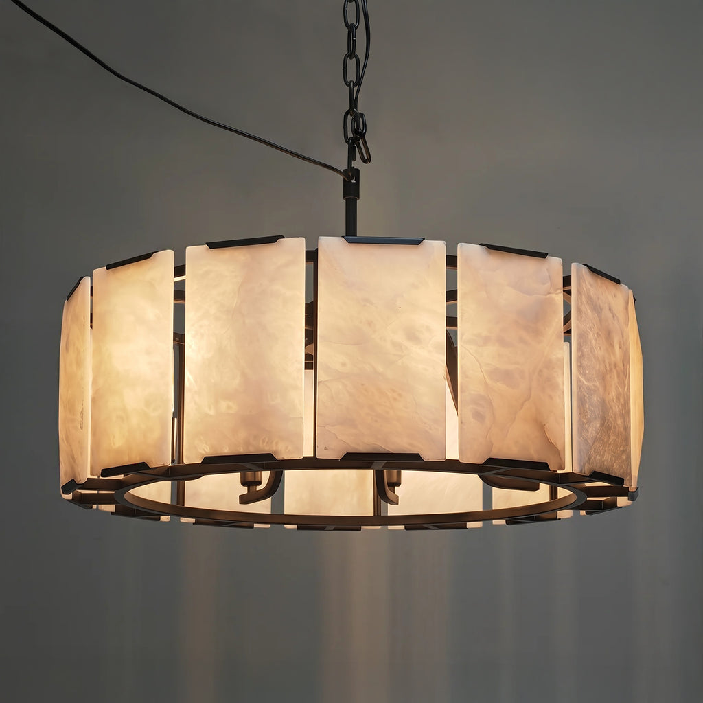 31 Inch Alabaster Round Chandelier - Harlow