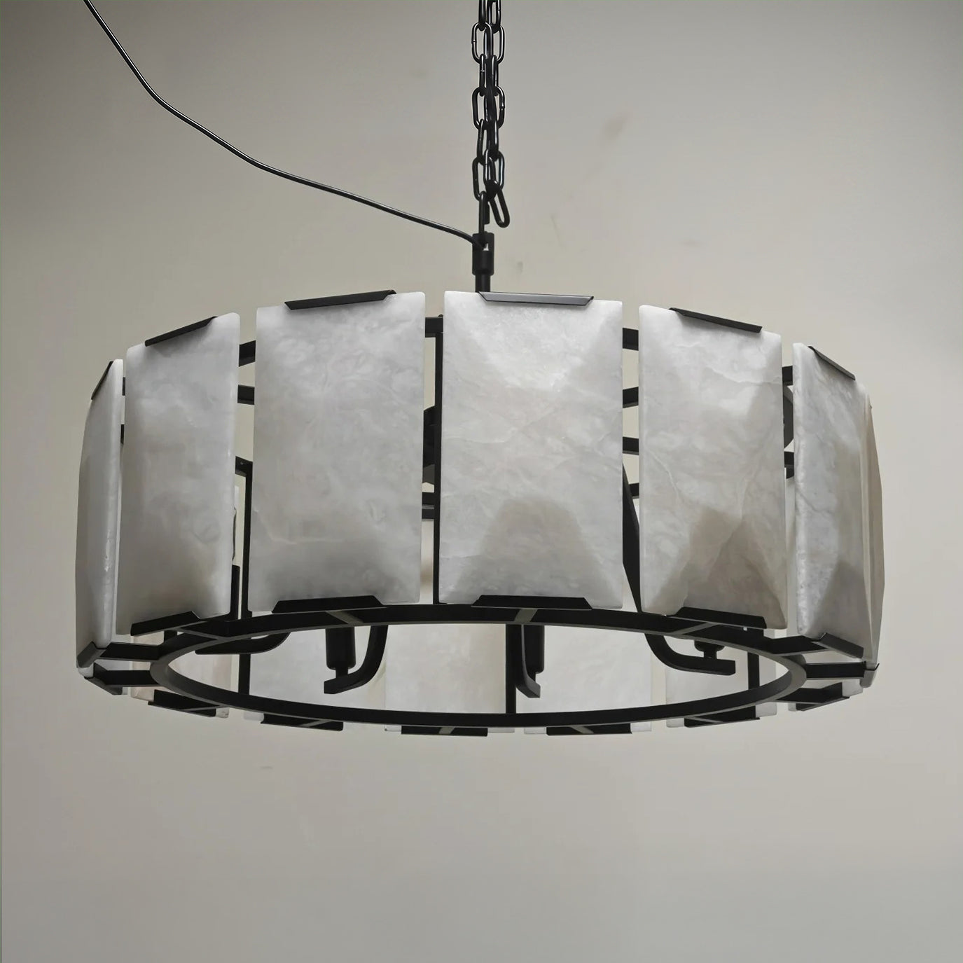 31 Inch Alabaster Round Chandelier - Harlow