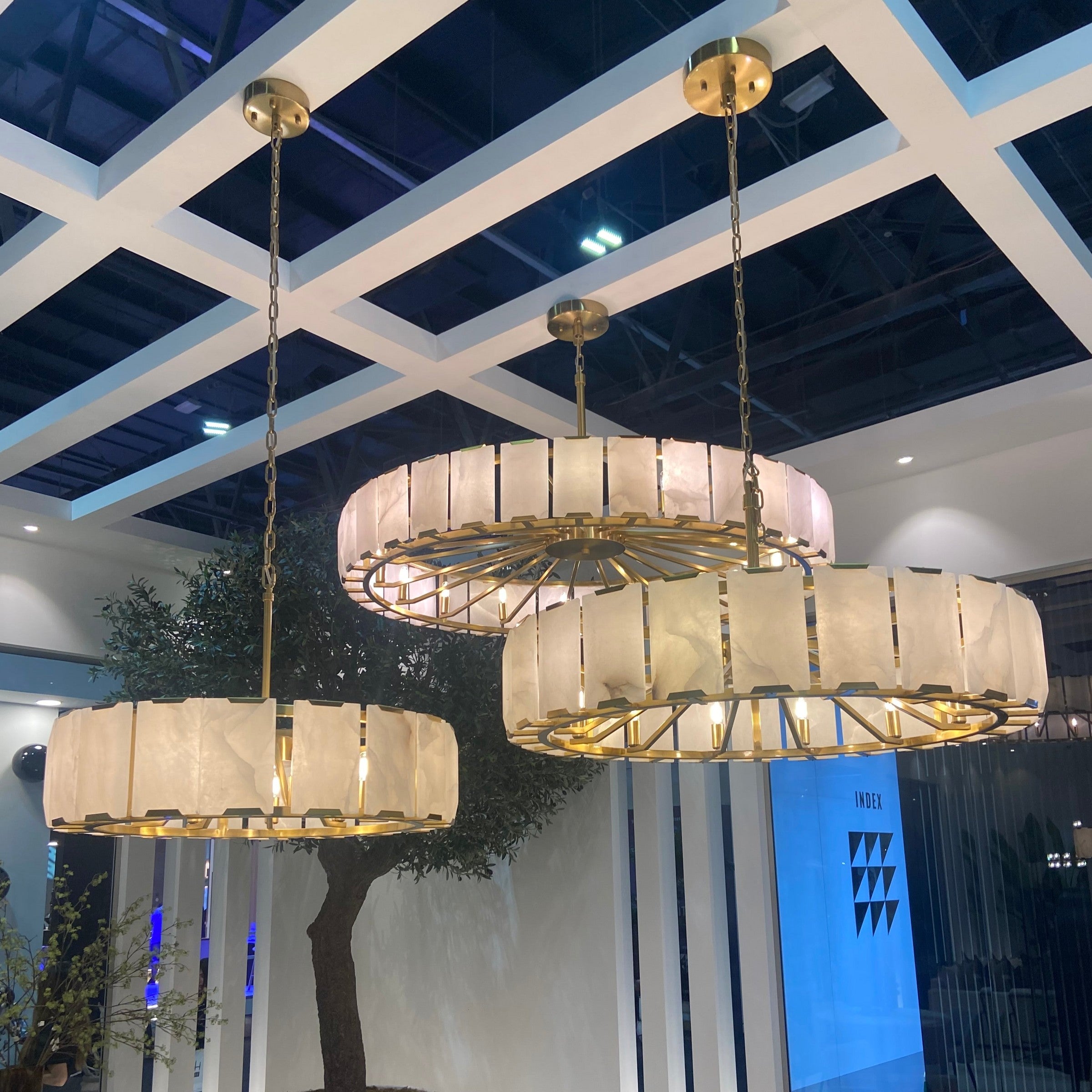 60 Inch Alabaster Round Chandelier - Harlow