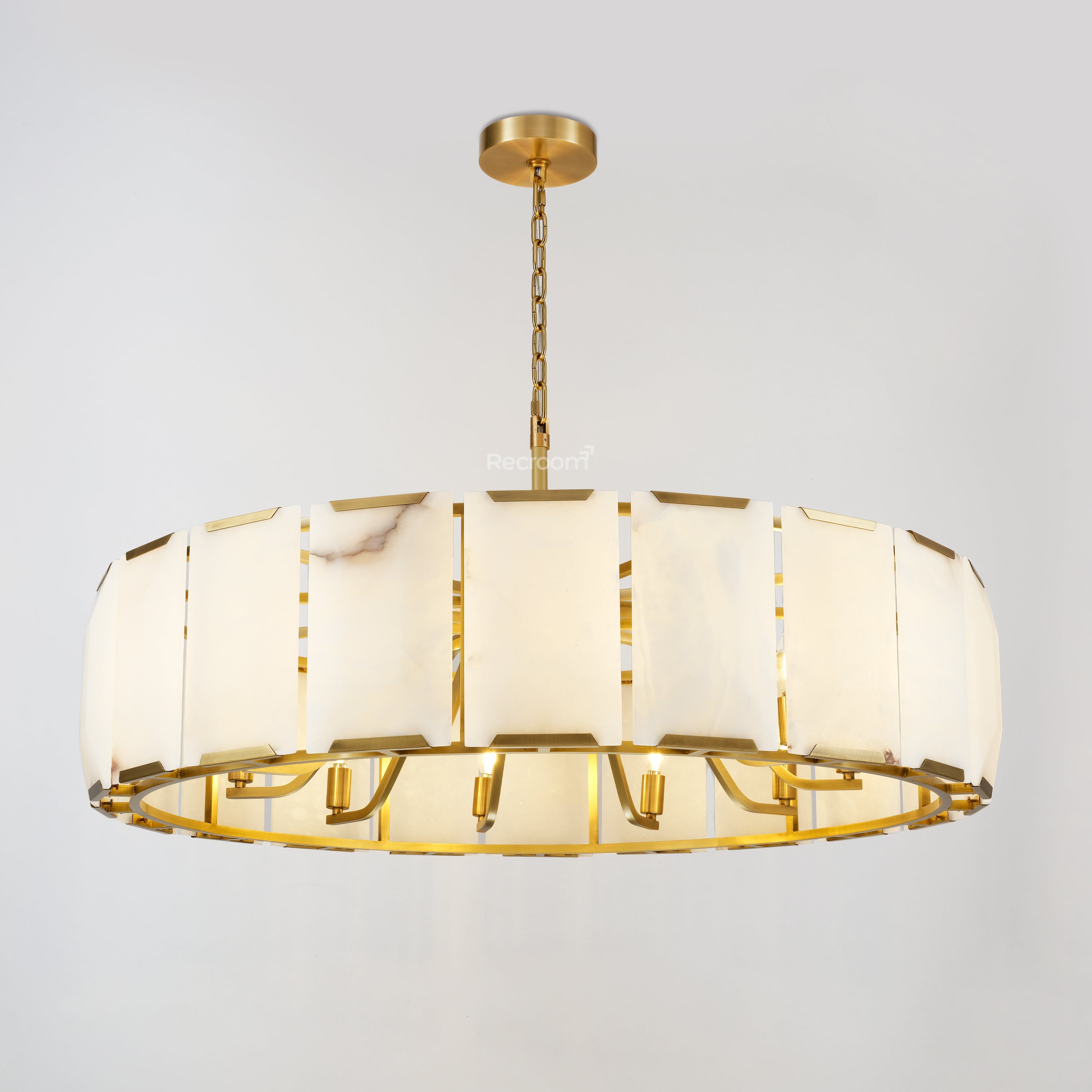 43 Inch Alabaster Round Chandelier - Harlow