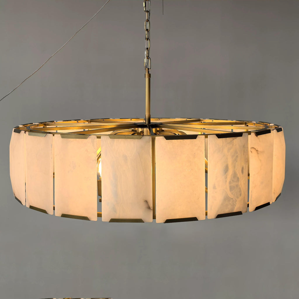 43 Inch Alabaster Round Chandelier - Harlow