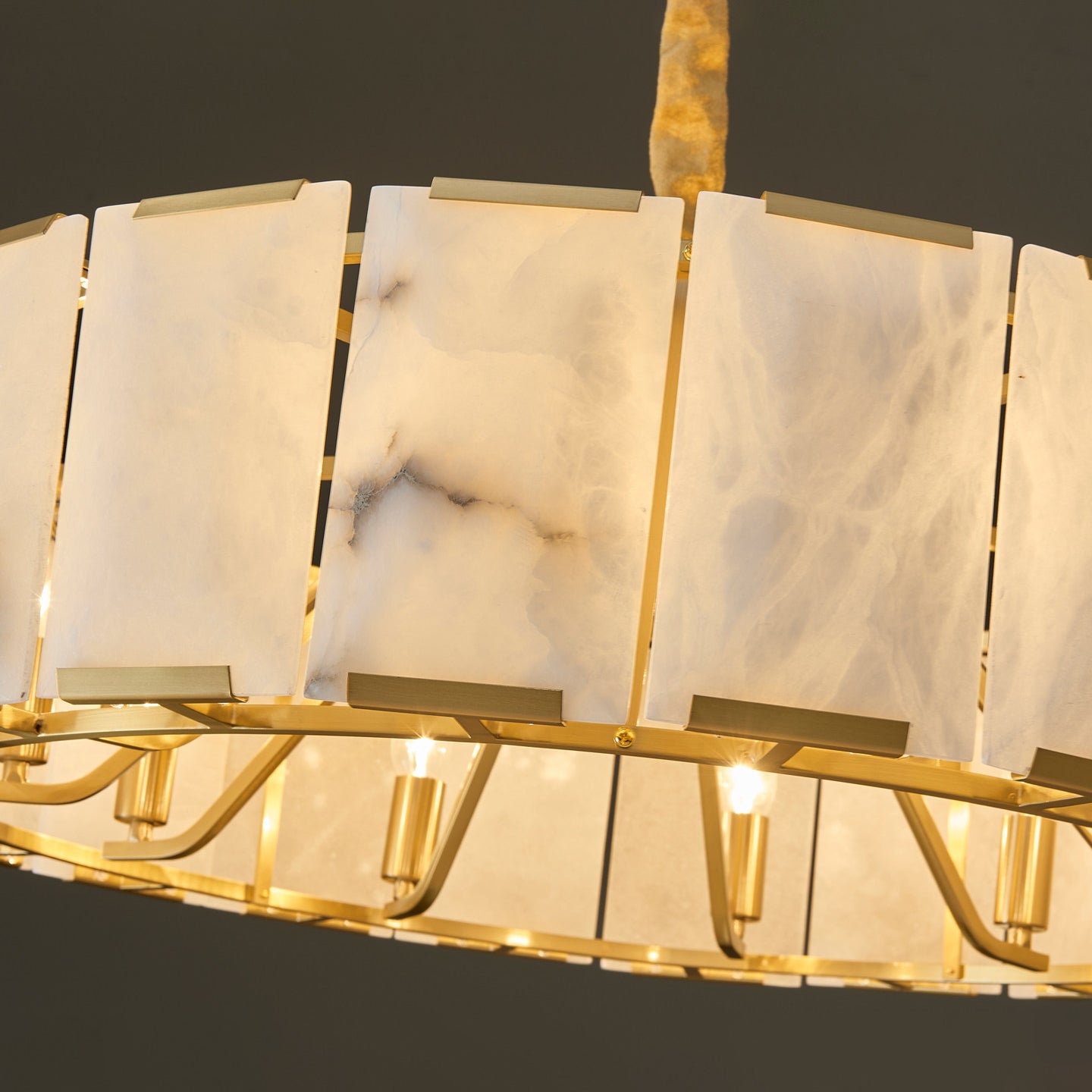 43 Inch Alabaster Round Chandelier - Harlow