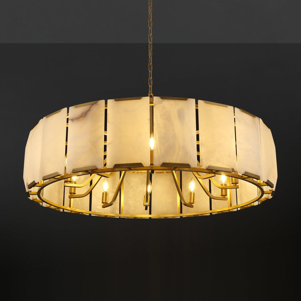 43 Inch Alabaster Round Chandelier - Harlow