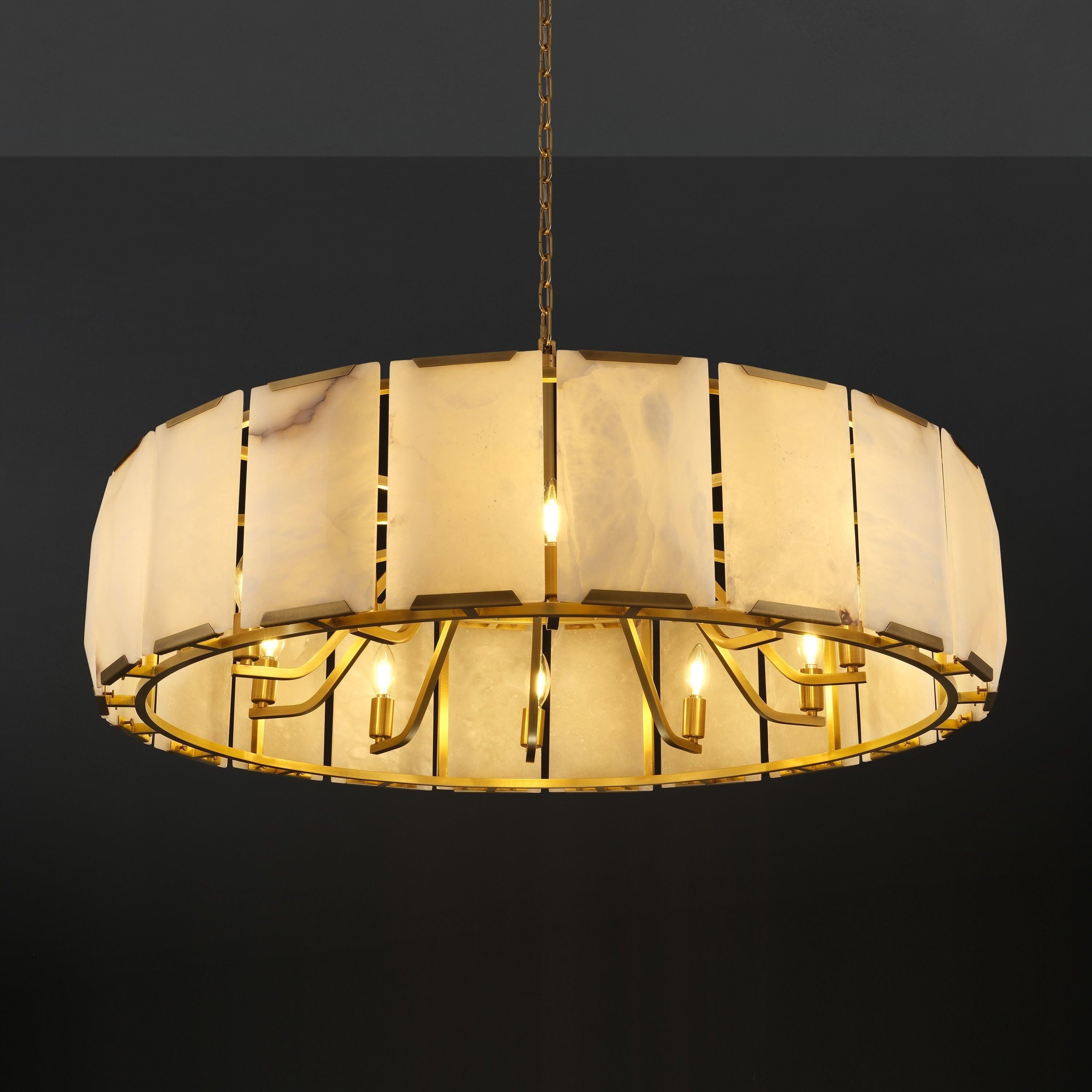 43 Inch Alabaster Round Chandelier - Harlow
