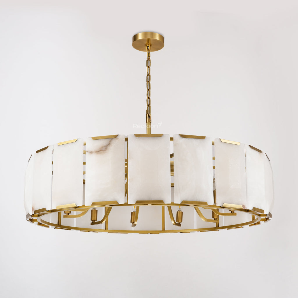 43 Inch Alabaster Round Chandelier - Harlow