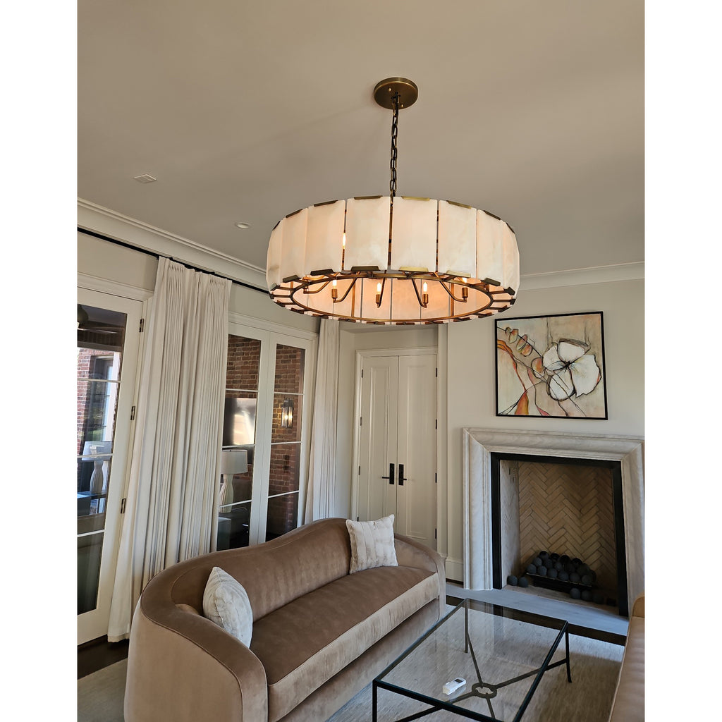 43 Inch Alabaster Round Chandelier - Harlow