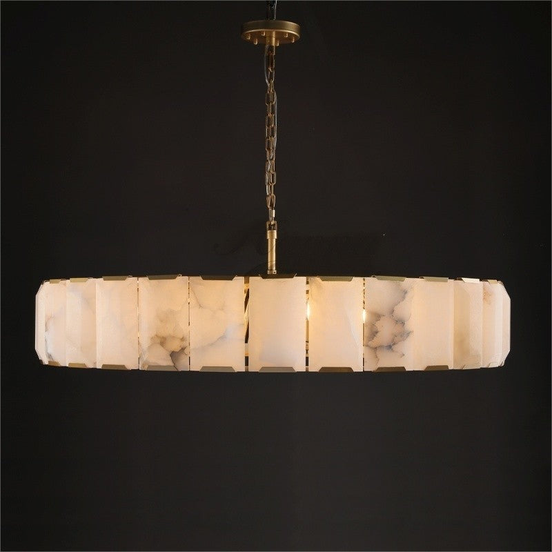 60 Inch Alabaster Round Chandelier - Harlow