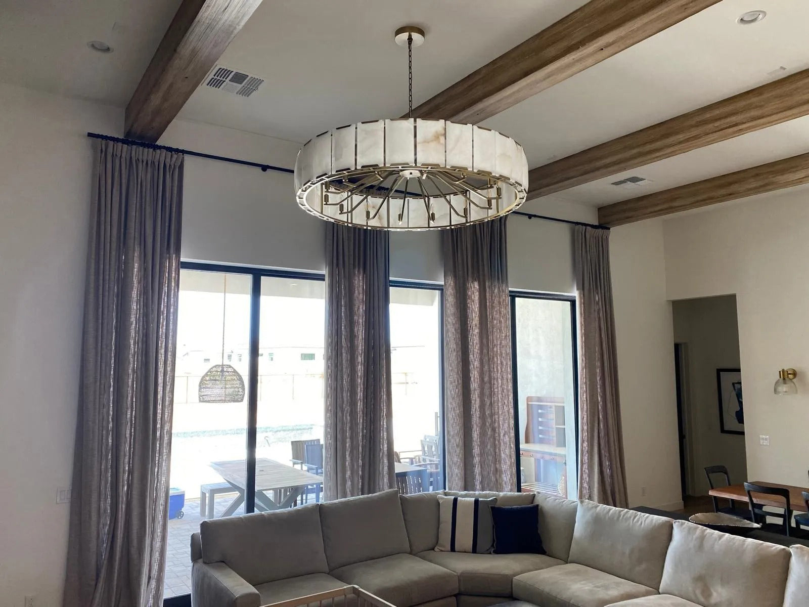60 Inch Alabaster Round Chandelier - Harlow