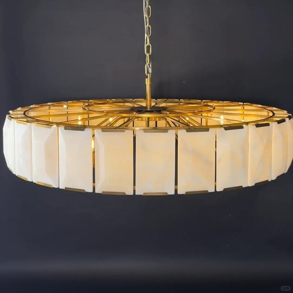 60 Inch Alabaster Round Chandelier - Harlow