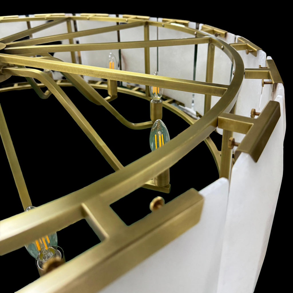 60 Inch Alabaster Round Chandelier - Harlow