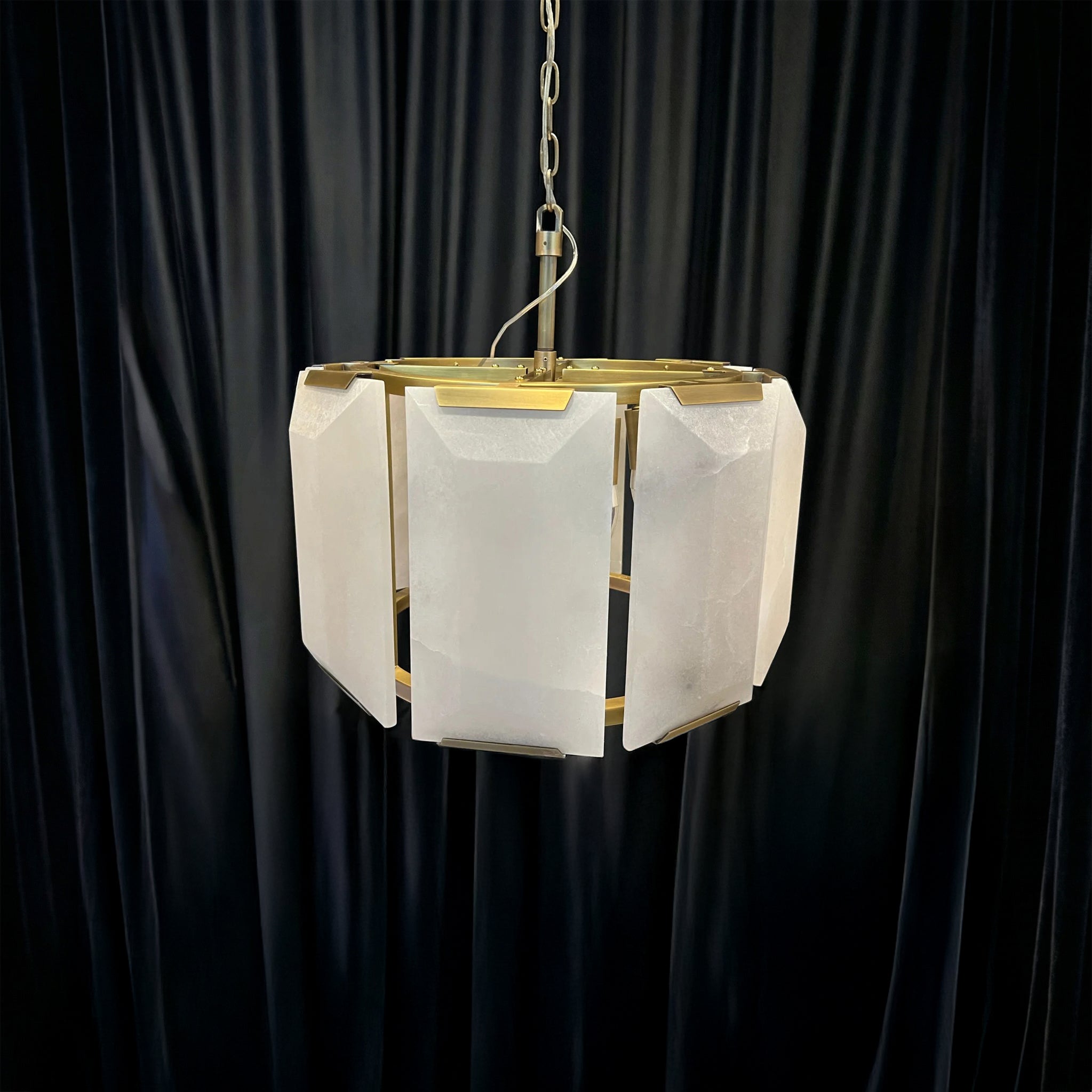 19 Inch Alabaster Round Chandelier - Harlow