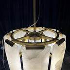19 Inch Alabaster Round Chandelier - Harlow