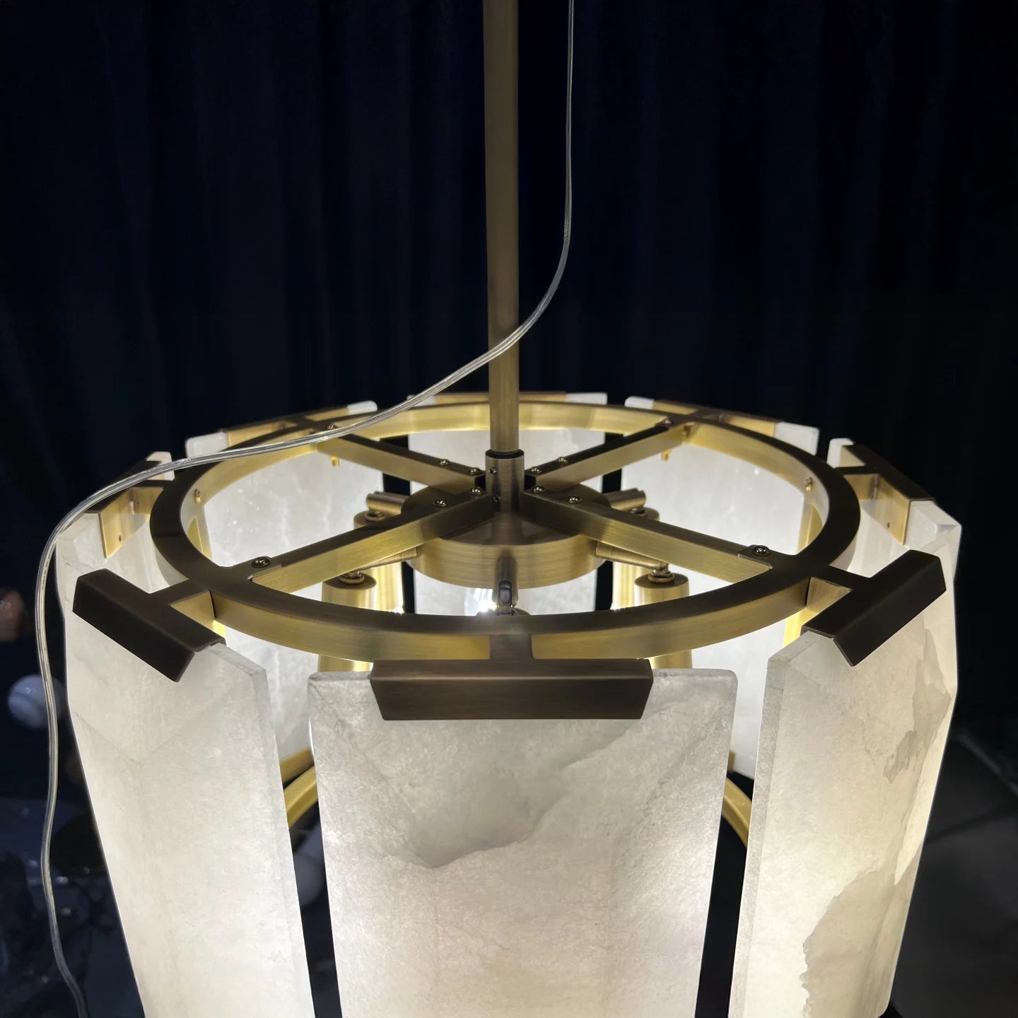 19 Inch Alabaster Round Chandelier - Harlow
