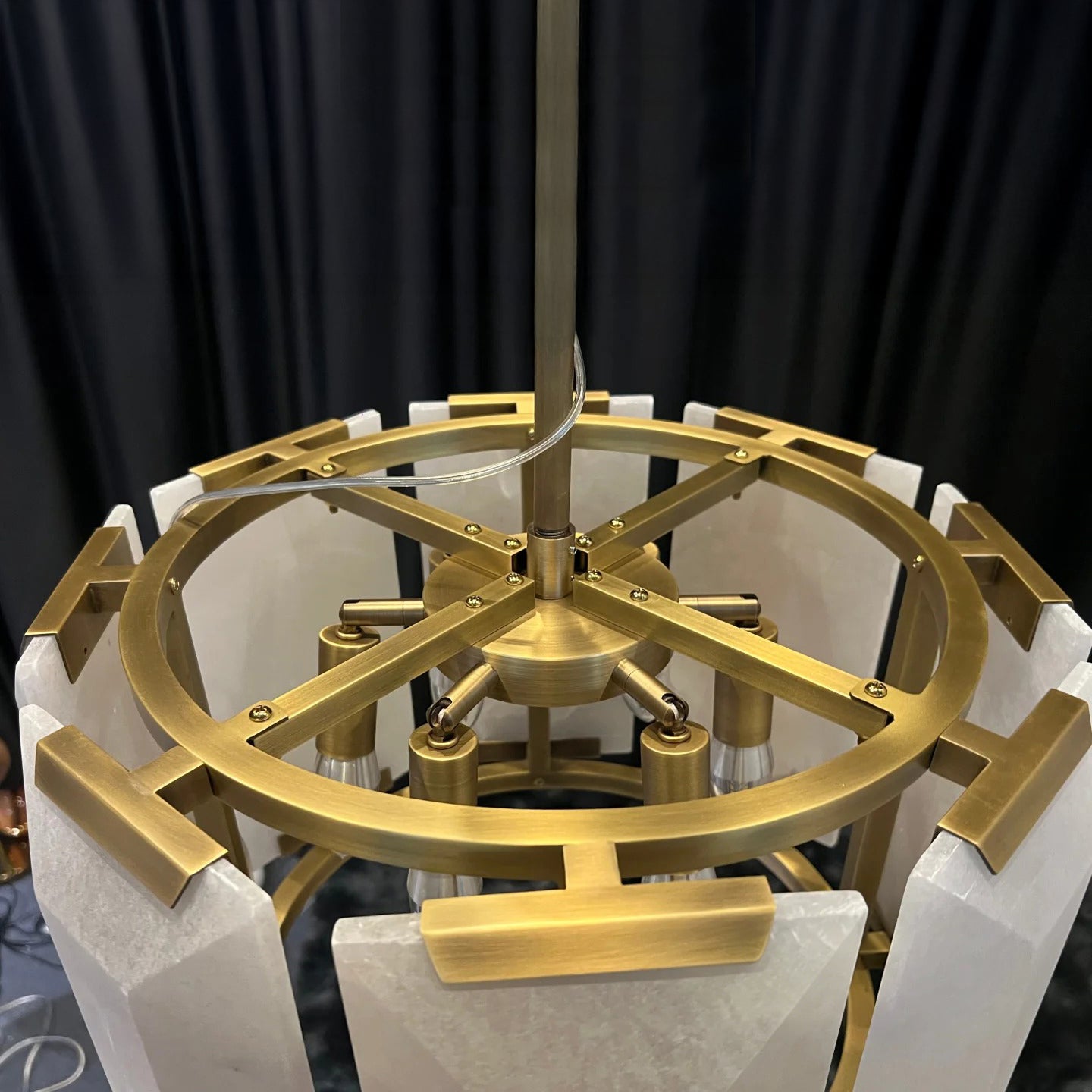 19 Inch Alabaster Round Chandelier - Harlow