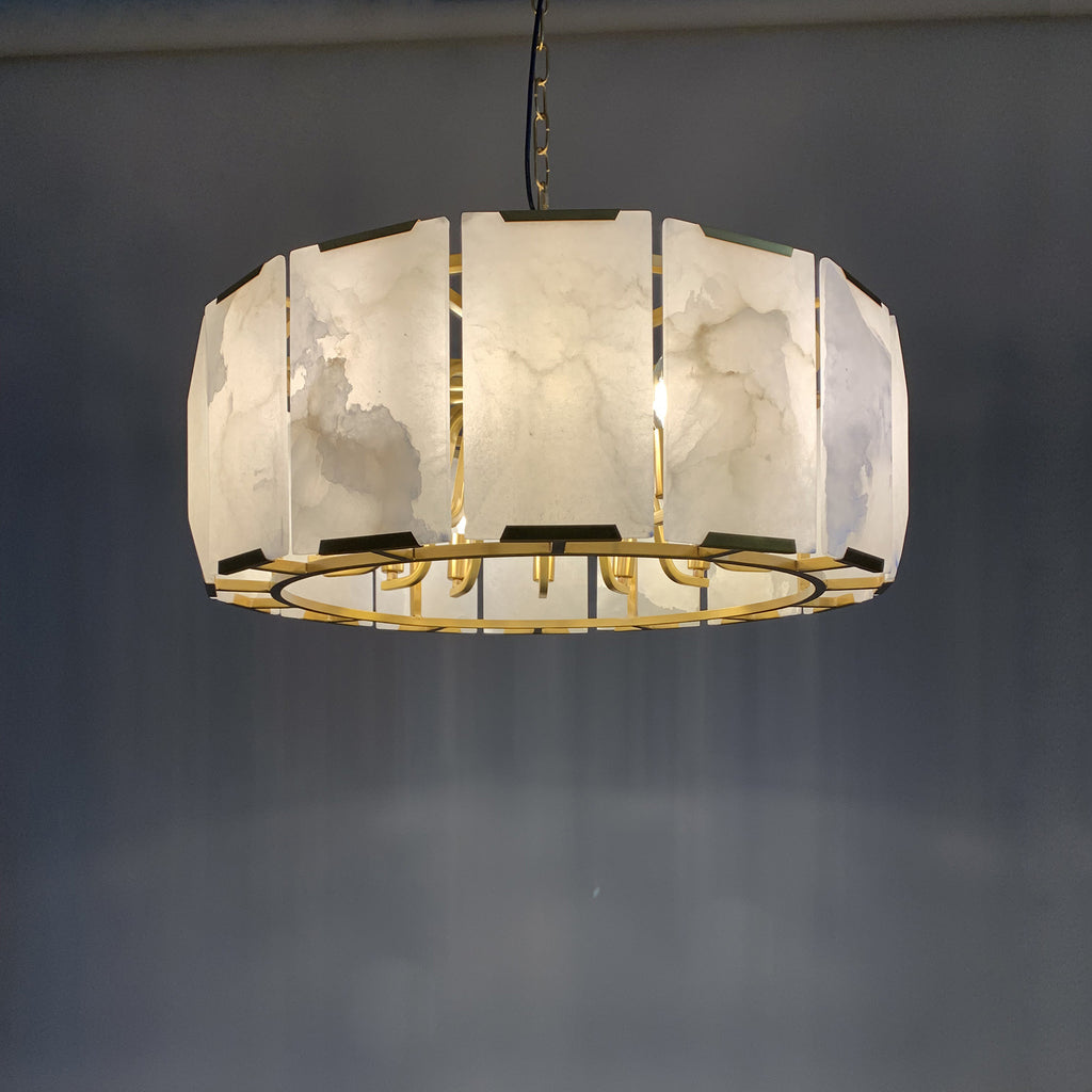 24 Inch Alabaster Round Chandelier - Harlow