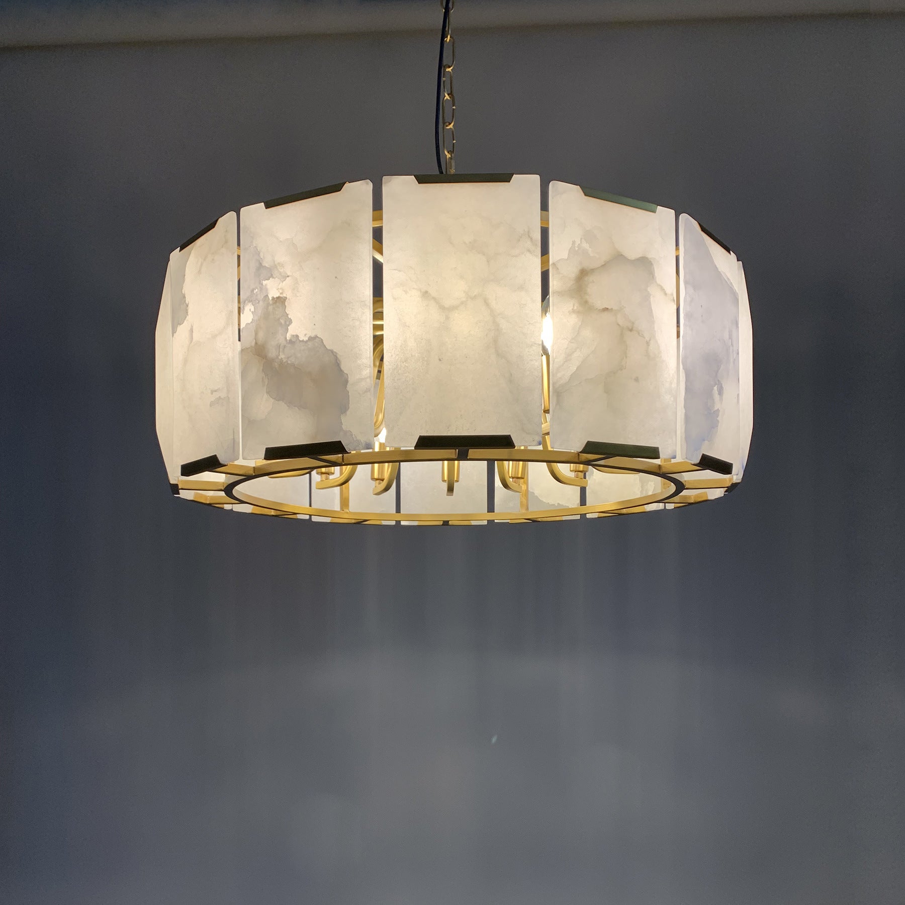 24 Inch Alabaster Round Chandelier - Harlow