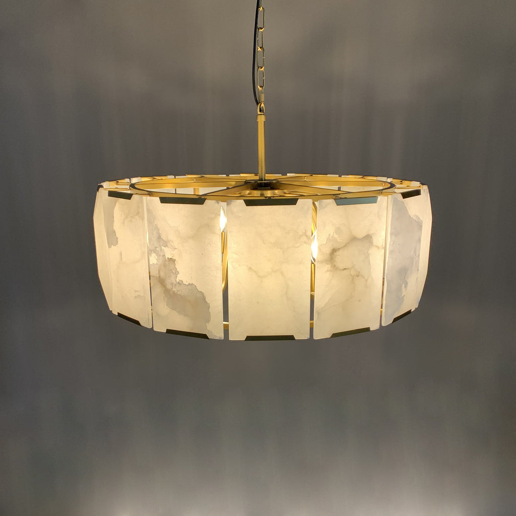 31 Inch Alabaster Round Chandelier - Harlow
