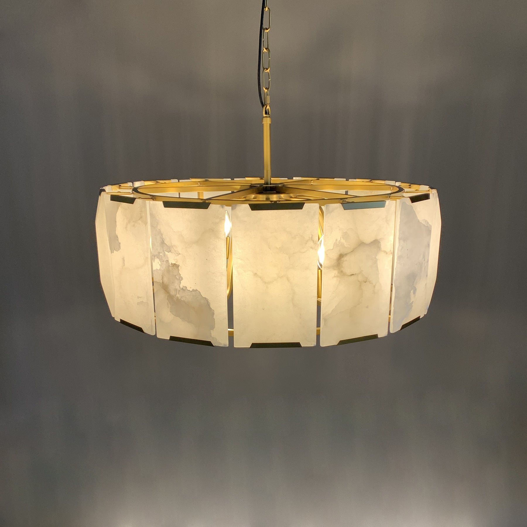 31 Inch Alabaster Round Chandelier - Harlow