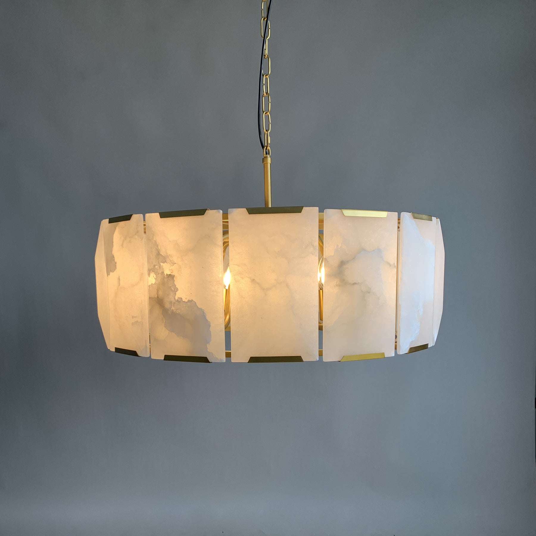 31 Inch Alabaster Round Chandelier - Harlow