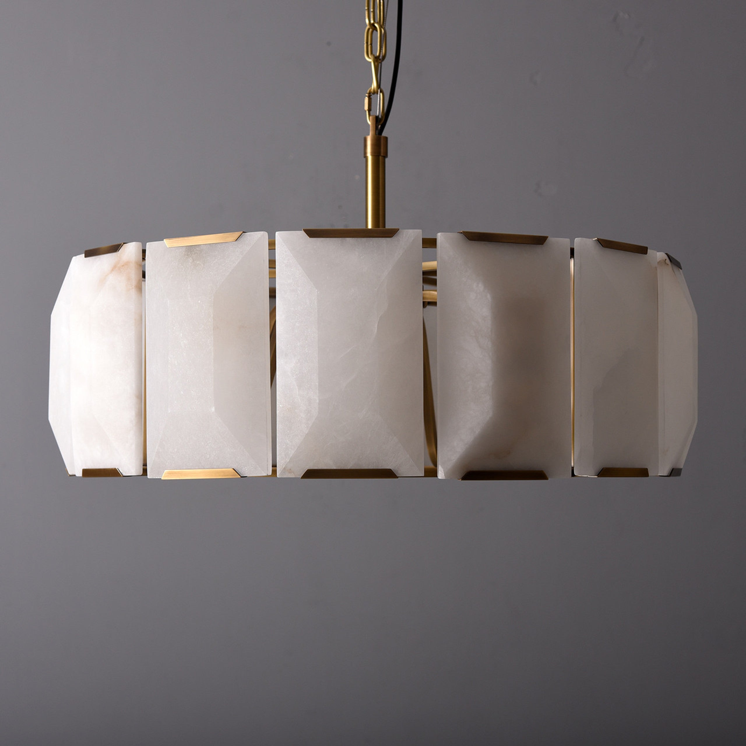 31 Inch Alabaster Round Chandelier - Harlow