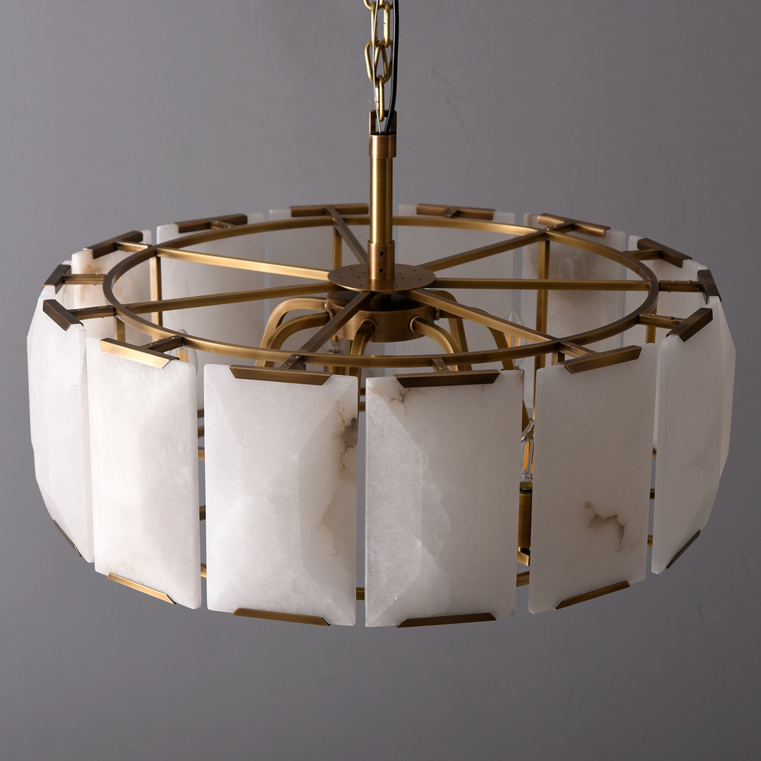 31 Inch Alabaster Round Chandelier - Harlow