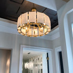 31 Inch Alabaster Round Chandelier - Harlow