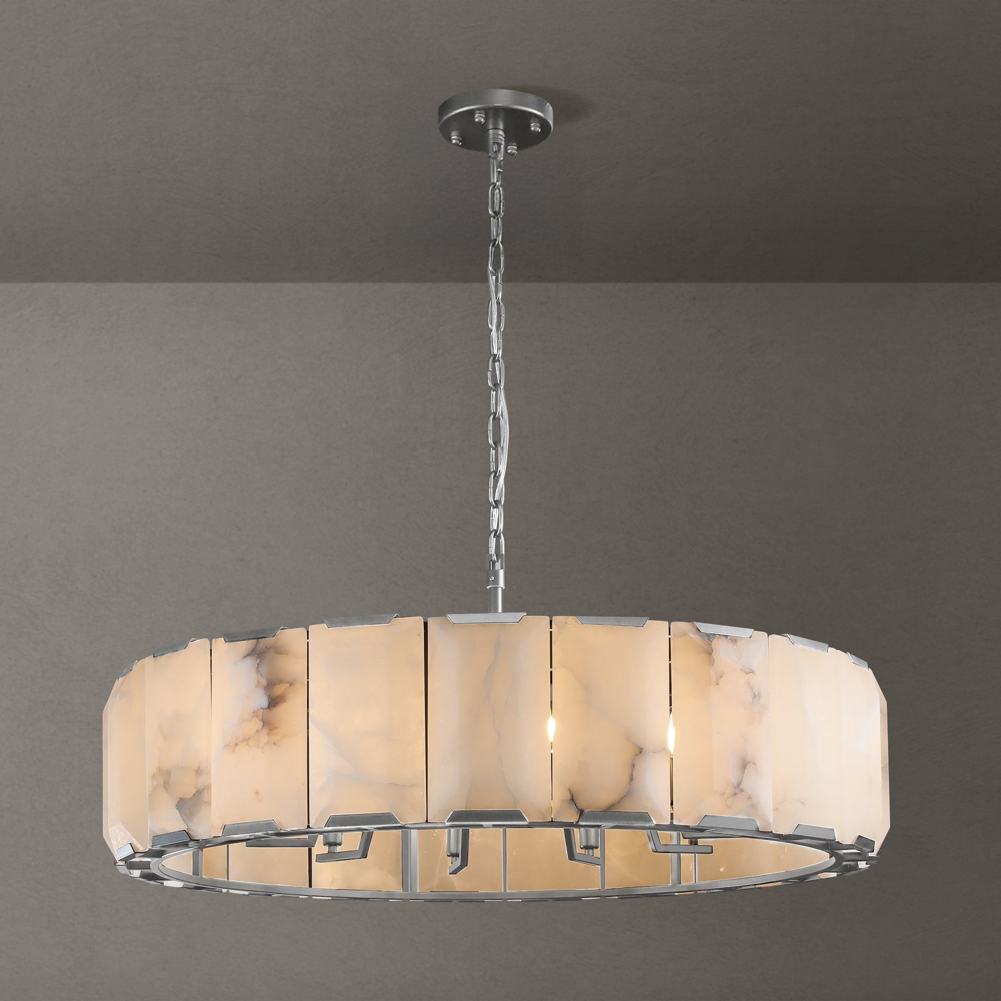43 Inch Alabaster Round Chandelier - Harlow