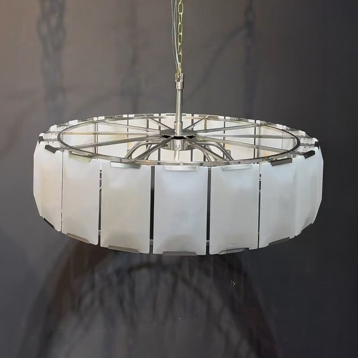 43 Inch Alabaster Round Chandelier - Harlow
