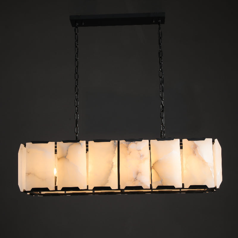 42 Inch Alabaster Rectangular Chandelier - Harlow