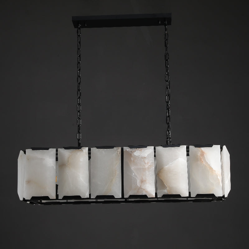 42 Inch Alabaster Rectangular Chandelier - Harlow