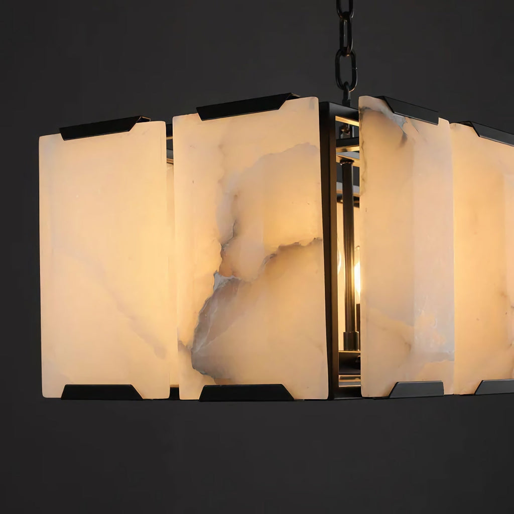 42 Inch Alabaster Rectangular Chandelier - Harlow