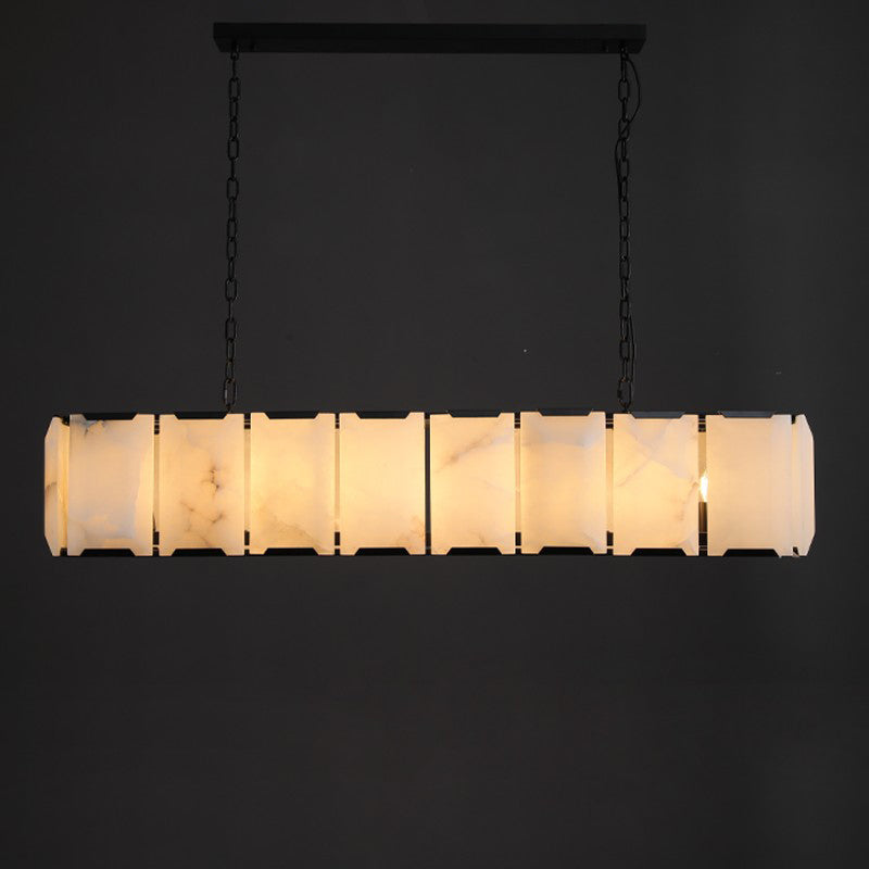 54 Inch Alabaster Rectangular Chandelier - Harlow