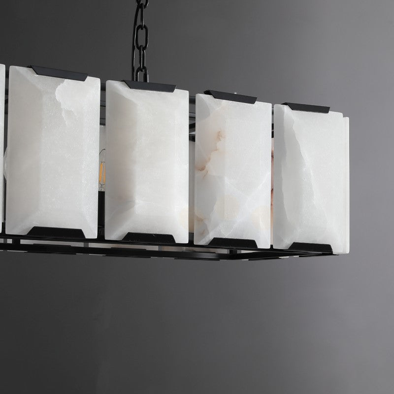 54 Inch Alabaster Rectangular Chandelier - Harlow