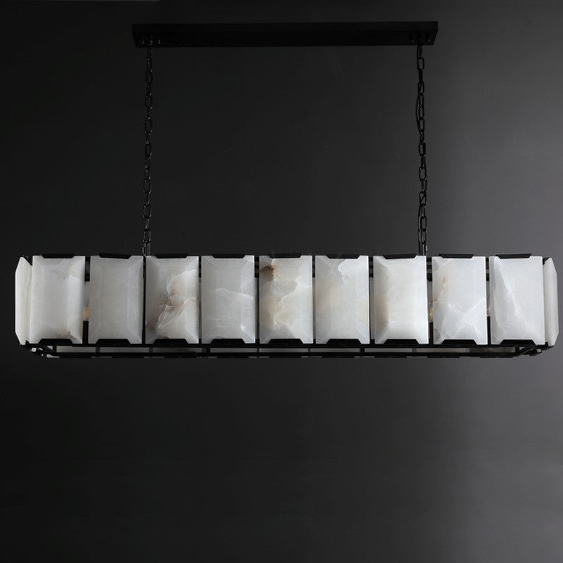 60 Inch Alabaster Rectangular Chandelier - Harlow