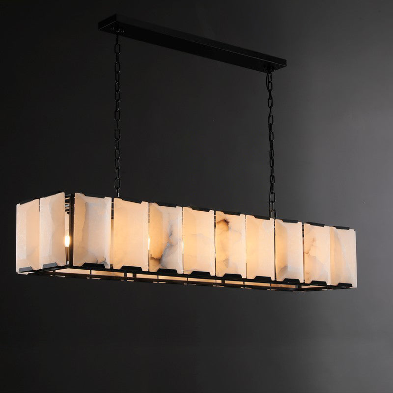 60 Inch Alabaster Rectangular Chandelier - Harlow