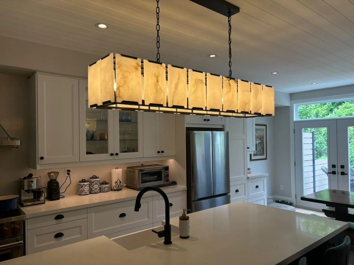 60 Inch Alabaster Rectangular Chandelier - Harlow