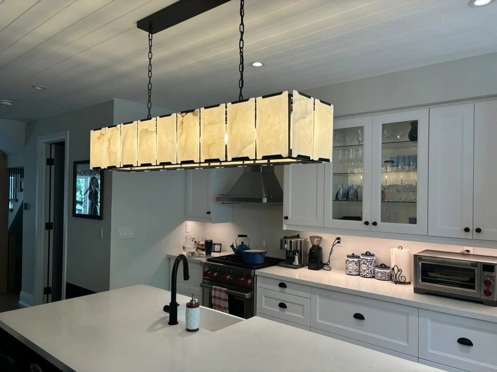 60 Inch Alabaster Rectangular Chandelier - Harlow