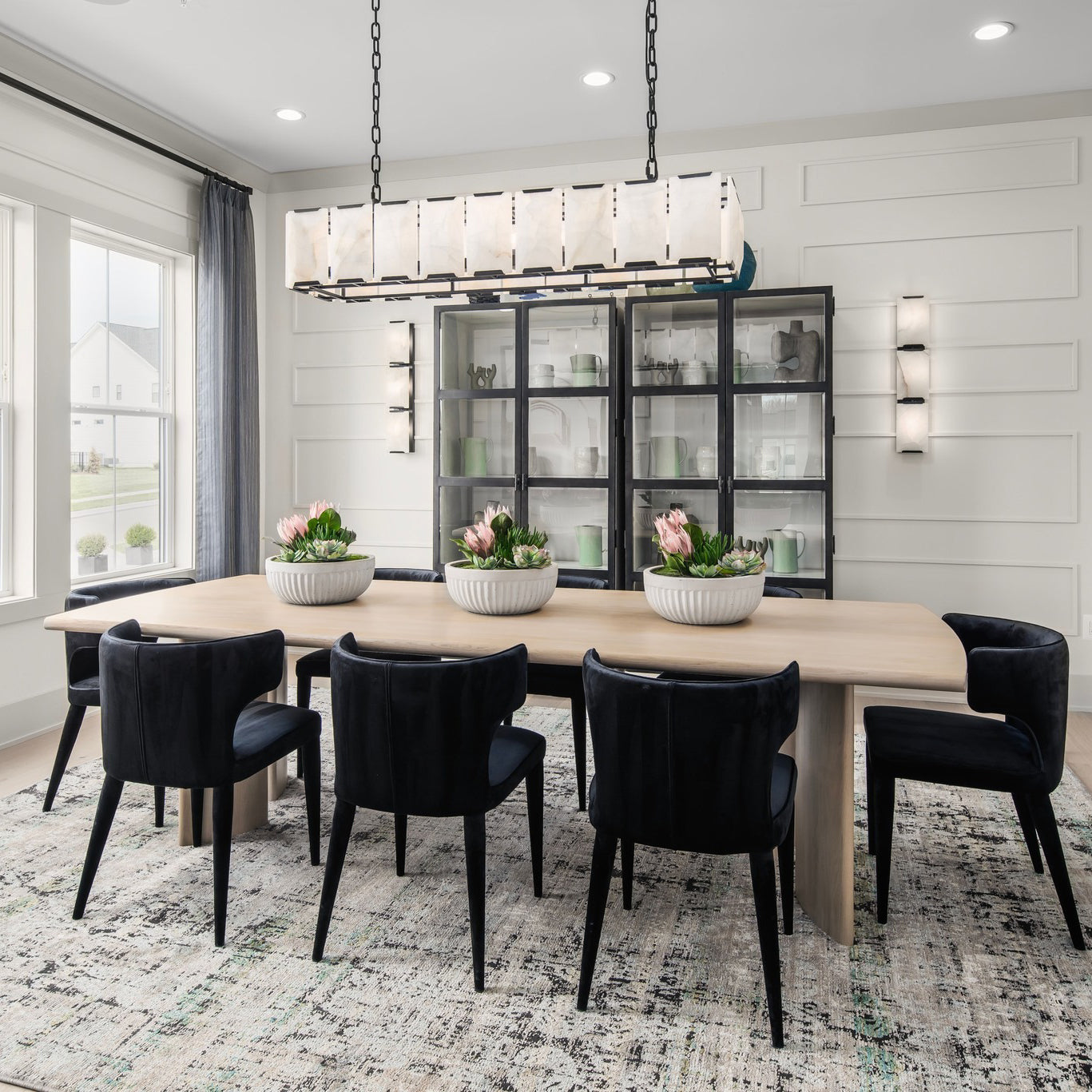 60 Inch Alabaster Rectangular Chandelier - Harlow