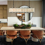 60 Inch Alabaster Rectangular Chandelier - Harlow
