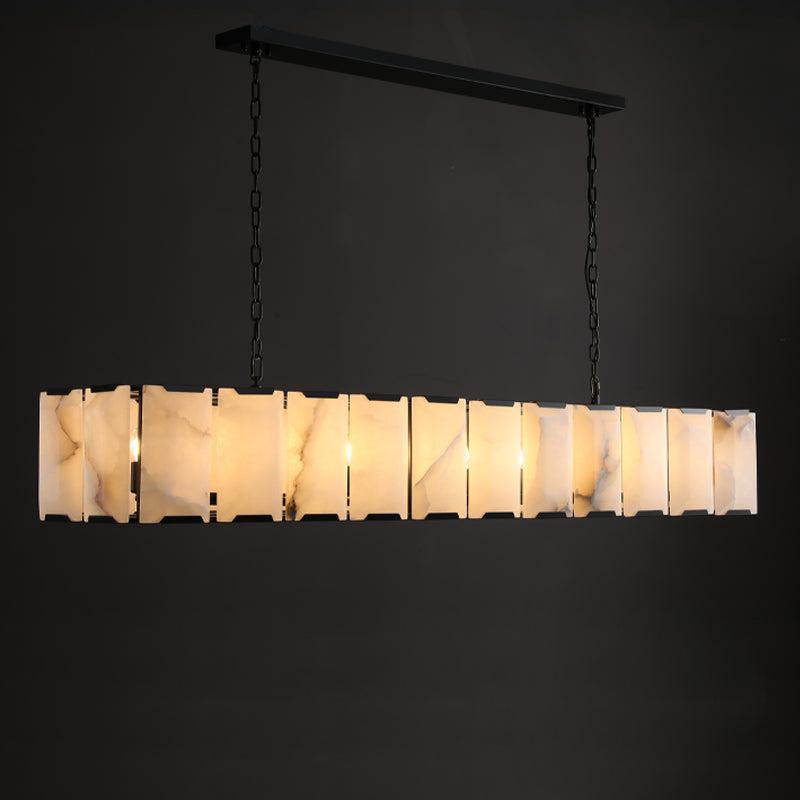 74 Inch Alabaster Rectangular Chandelier - Harlow