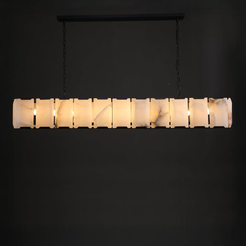 74 Inch Alabaster Rectangular Chandelier - Harlow