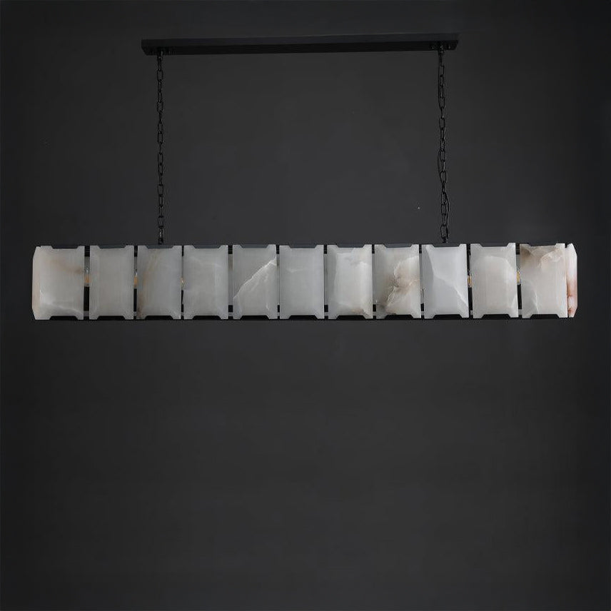 74 Inch Alabaster Rectangular Chandelier - Harlow